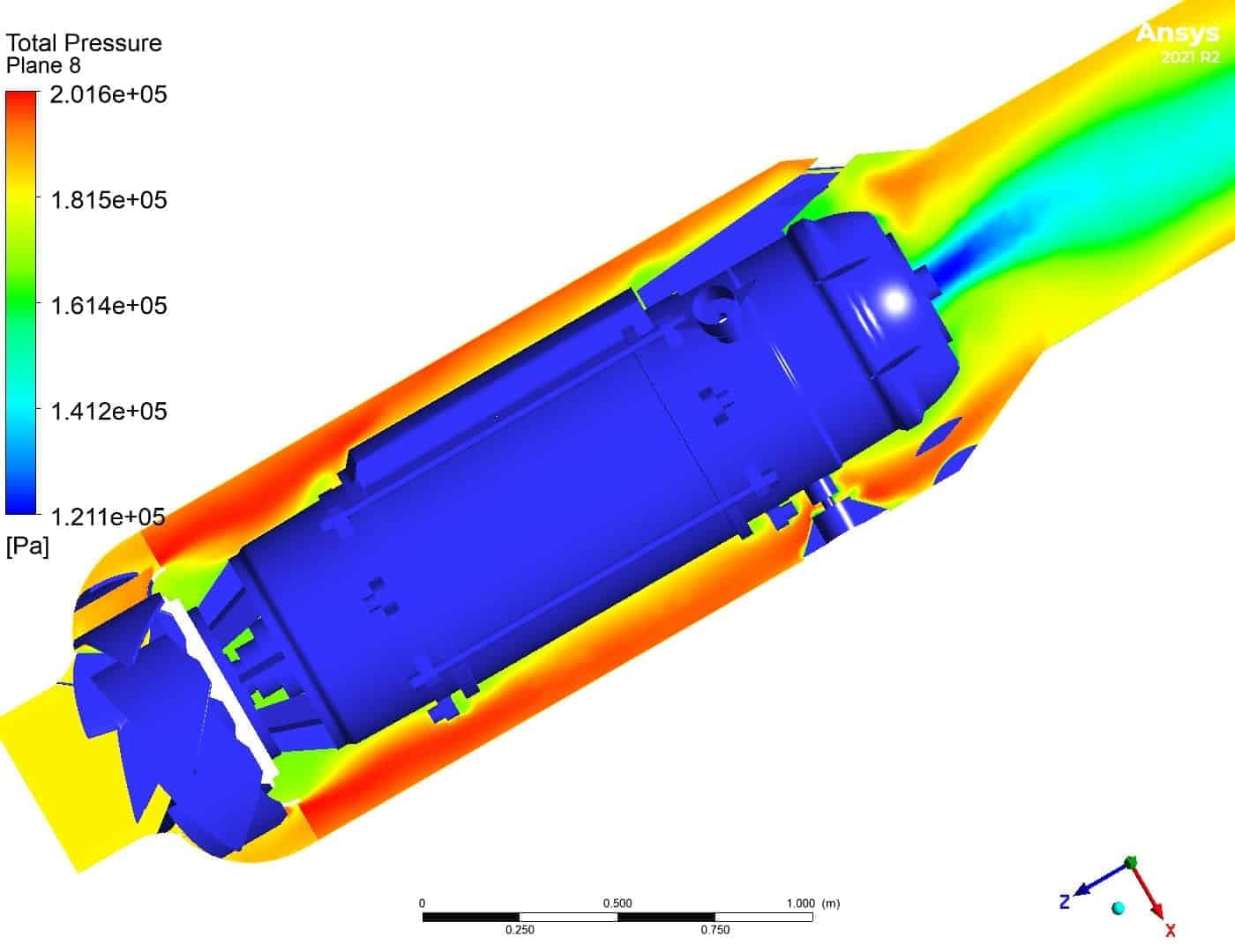 Simulación CFD HIGRA, velocidad de flujo y líneas de corriente internas